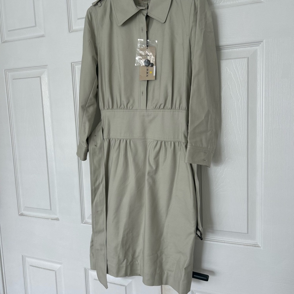 Burberry khaki Long-Sleeve trench Dress new with tag